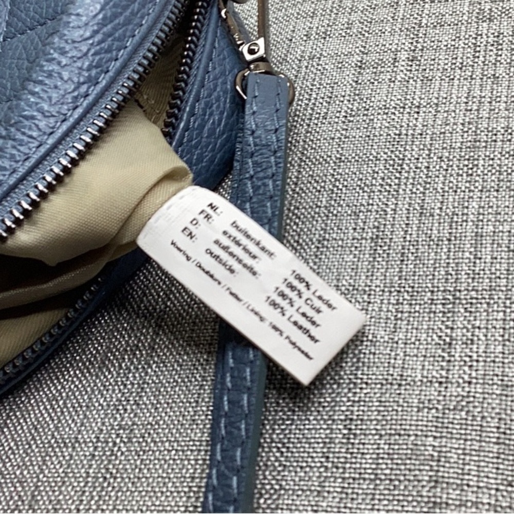 Blue quilted leather crossbody bag - Picture 13 of 15